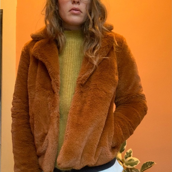 [sold] Vagabond Brown Tan Faux Fur Jacket - Small - Picture 9 of 11